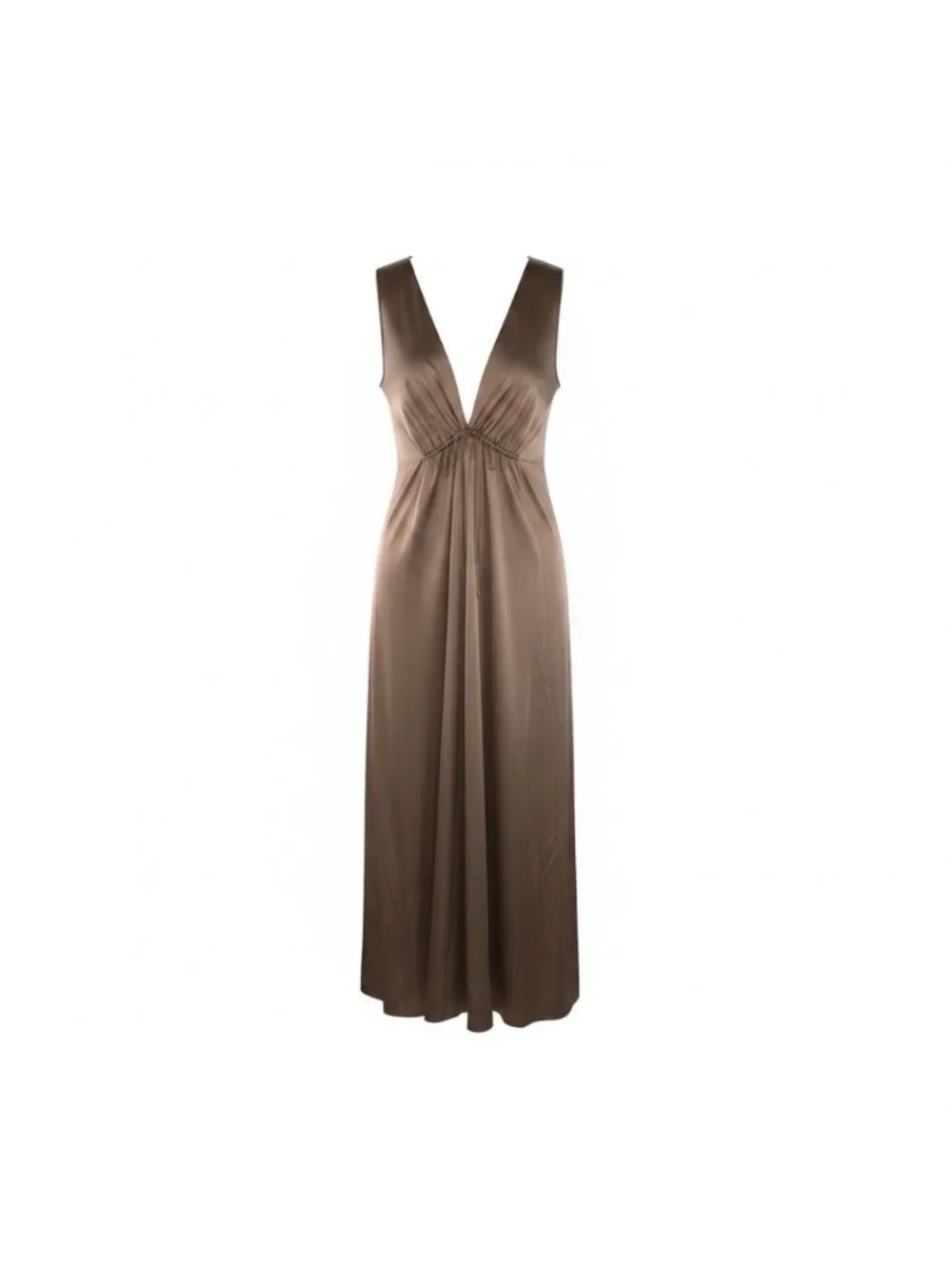 Vanity Fair Vintage Grecian Goddess Mocha Brown Nightgown Size 36